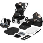 LIONELO Mika 3in1 Set Kinderwagen, Babywanne, Babyschale. Im Set Moskitonetz, Fußabdeckung, Regenschutz. Wartungsfreie Gummiräder. Leichte Konstruktion (LOVIN)