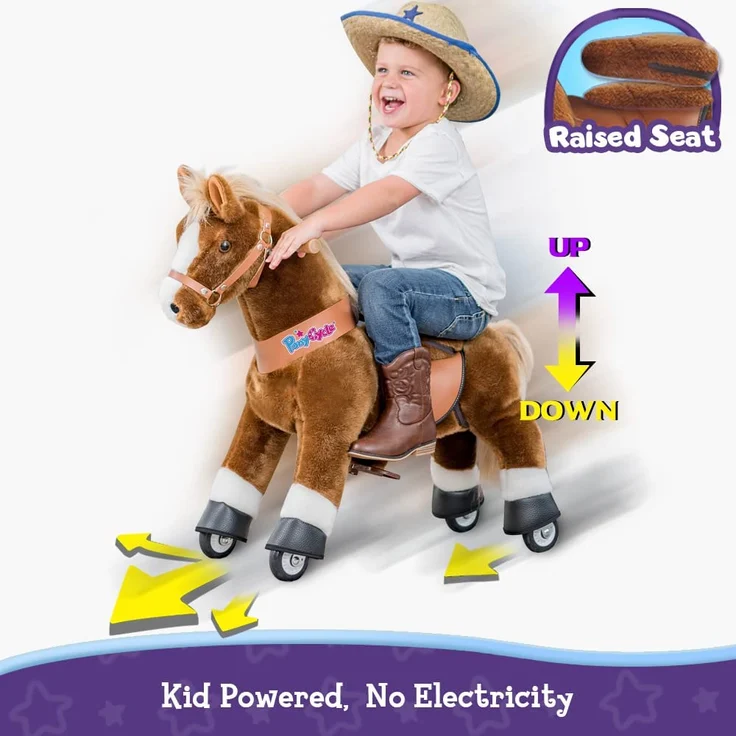 PonyCycle® Brown mit Bremse und Sound - groß – Bild 4