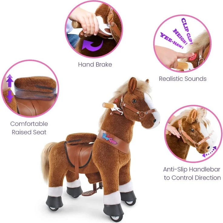 PonyCycle® Brown mit Bremse und Sound - groß – Bild 3