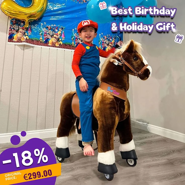 PonyCycle® Brown mit Bremse und Sound - groß – Bild 2