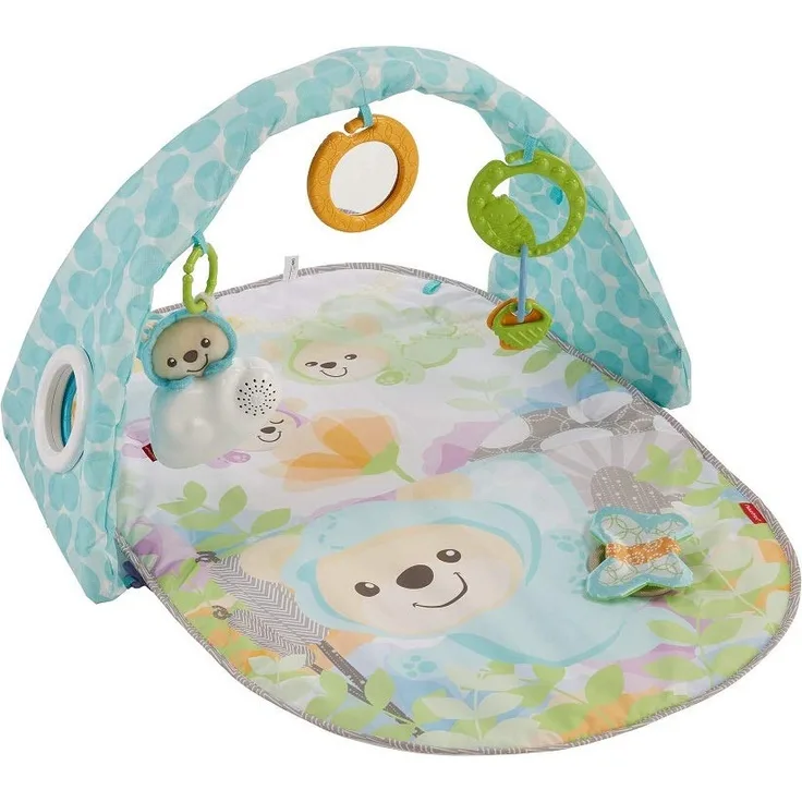 Fisher-Price DYW46 - Traumbärchen Spieldecke Baby Spielbogen und Krabbeldecke mit Musikspielzeug und 5 Rasseln, Spielmatte ab der Geburt
