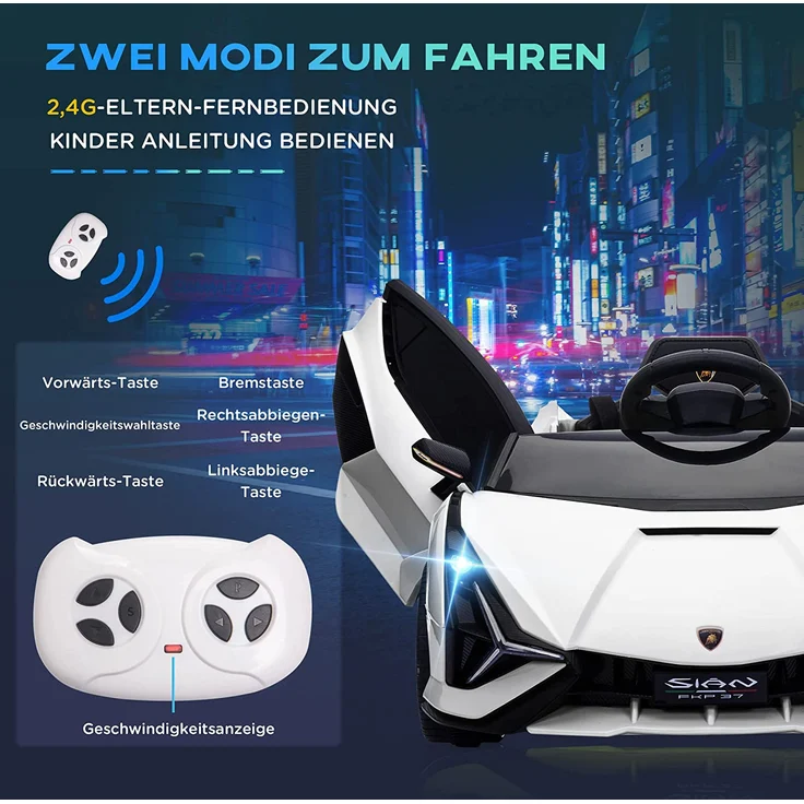 Kinder Elektroauto mit Fernbedienung (Farbe: weiß) – Bild 6