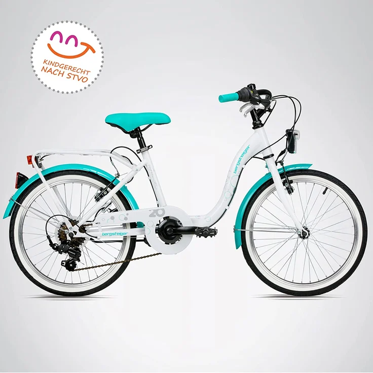 Bergsteiger Jugendfahrrad Atlantis, 6 Gang Shimano Tourney RD-TY300 Schaltwerk, 20 Zoll, RH 33 cm, blau – Bild 3