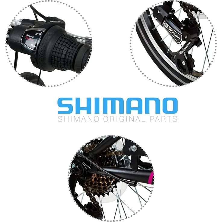 Bergsteiger Jugendfahrrad Atlantis, 6 Gang Shimano Tourney RD-TY300 Schaltwerk, 20 Zoll, RH 33 cm, blau – Bild 9