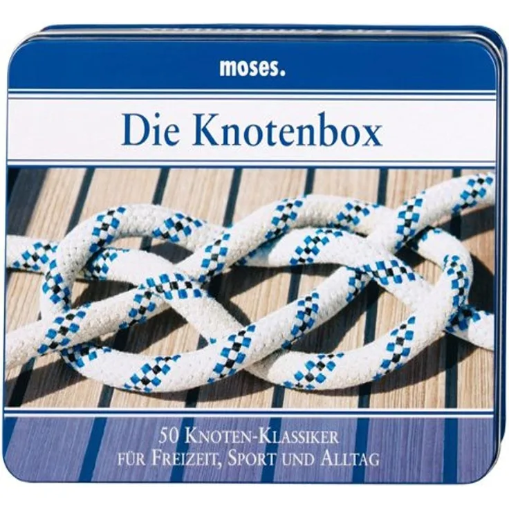 Moses 4006 Die Knotenbox | 50 Knoten-Klassiker für Freizeit, Sport und Alltag | Inkl. 2 Schnüren zum Üben