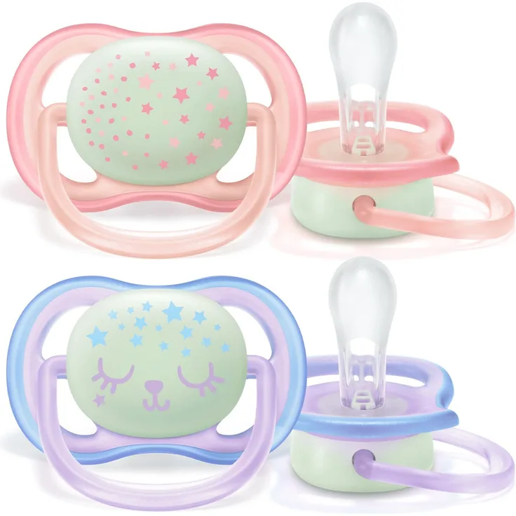 Philips Avent SCF376/12, Set mit 2 Schnullern Ultra Air, 0-6 Monate