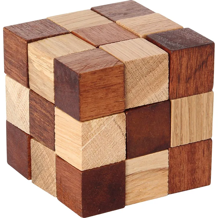 Bartl Würfelschlange braun 7,5 cm 3D-Holzpuzzle