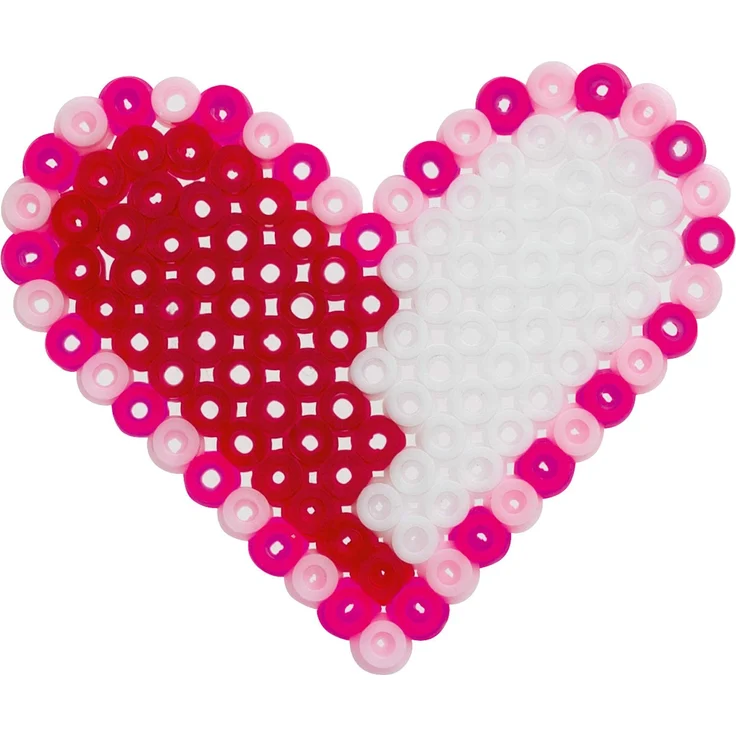 folia 73203 - Bügelperlen Starter Set Fun, mit einer herzförmigen Stiftplatte, 220 Perlen, eine Pinzette, Bügelpapier und eine Anleitung – Bild 4