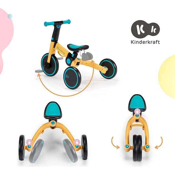KinderKraft KINDERKRAFT 3-WHEEL BIKE 4TRIKE PRIMROSE YELLOW – Bild 5