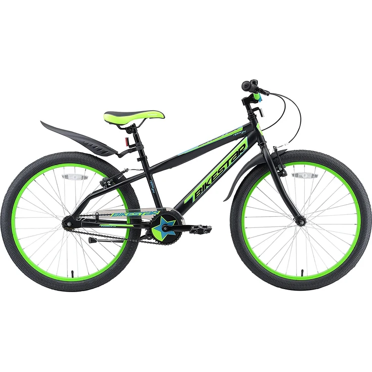 BIKESTAR Kinder Fahrrad ab 9 Jahre | 24 Zoll Urban Jungle Kinderrad | Schwarz Grün - Preisvergleich – Bild 2