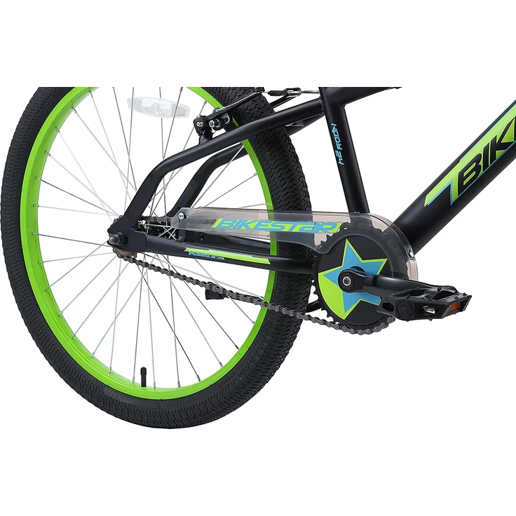 BIKESTAR Kinder Fahrrad ab 9 Jahre | 24 Zoll Urban Jungle Kinderrad | Schwarz Grün - Preisvergleich – Bild 4