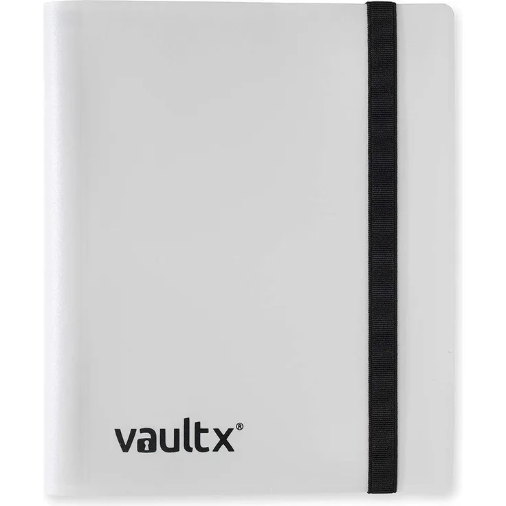 Vault X ® Sammelkarten-Album - 4 Fächer Sammelkarten Trading Cards Mappe - 160 Fächer mit Seitenöffnung für Spielkarten zum sammeln und tauschen (Weiß)