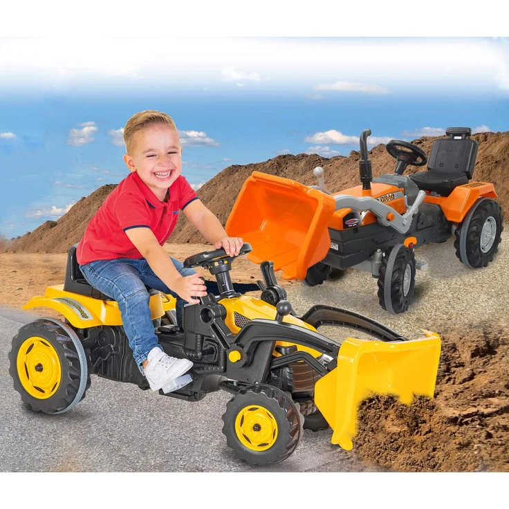 Trettraktor mit Frontlader Power Drag orange – Bild 2