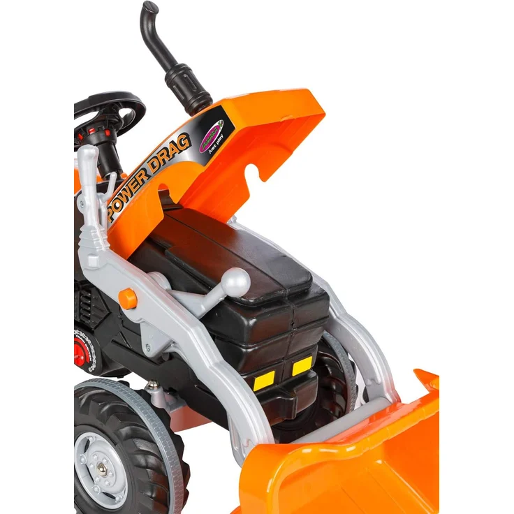 Trettraktor mit Frontlader Power Drag orange – Bild 3