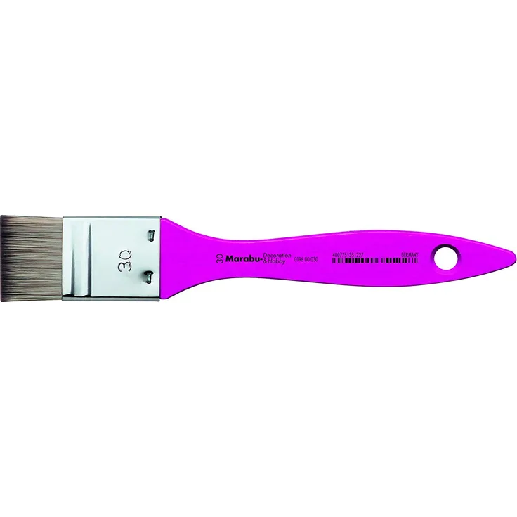Marabu Decor und Hobby viele 30 hochwertige Synthetik-Pinsel, Holz, Magenta