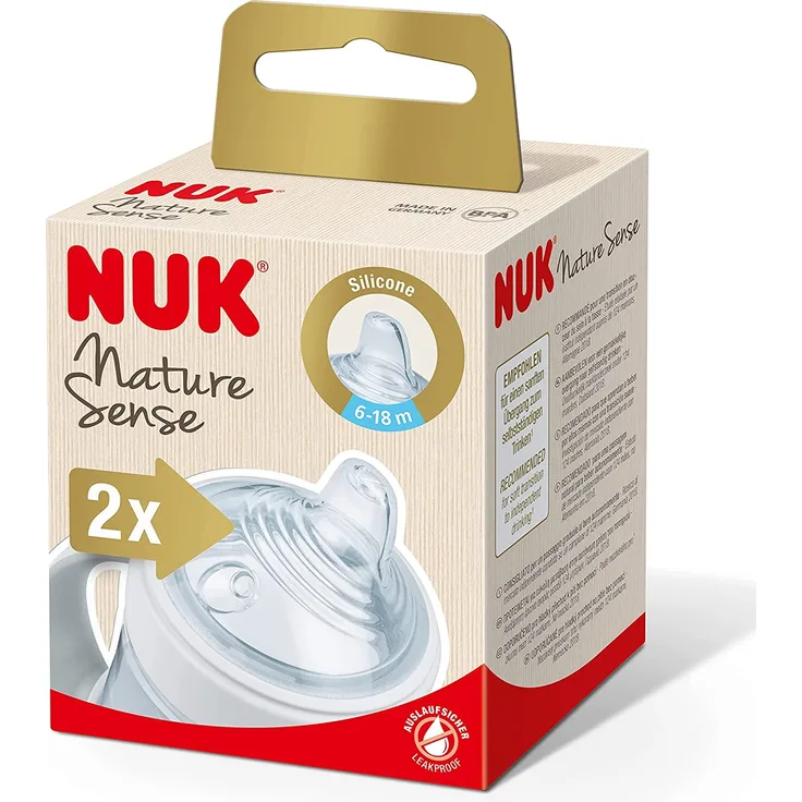 NUK Nature Sense Trinktülle, extra breit und weich, BPA frei, ab 6 Monate