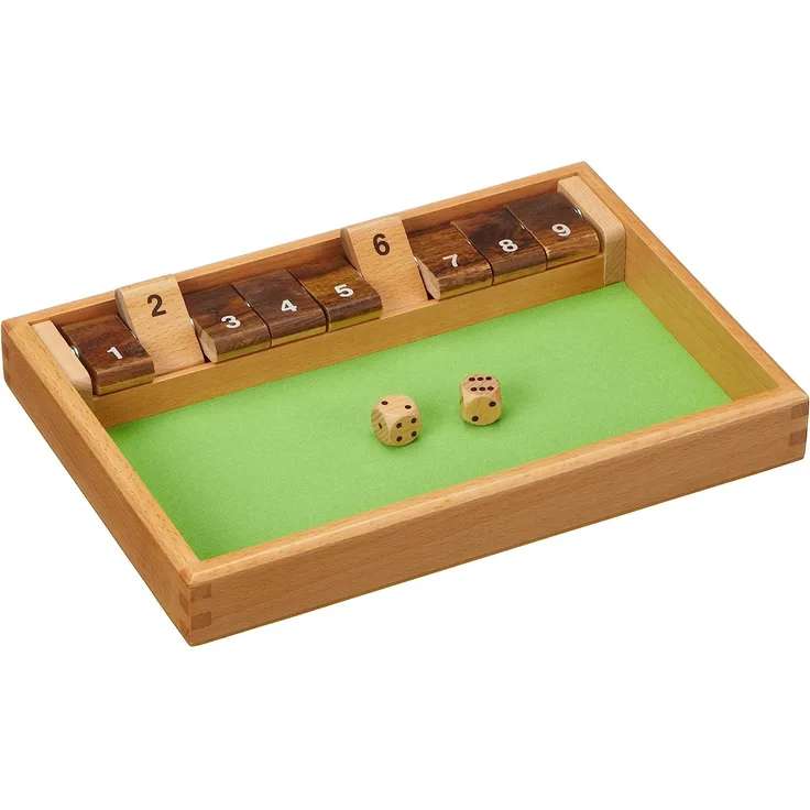 Philos 3119 - Shut The Box 9er, Würfelspiel, Klappenspiel