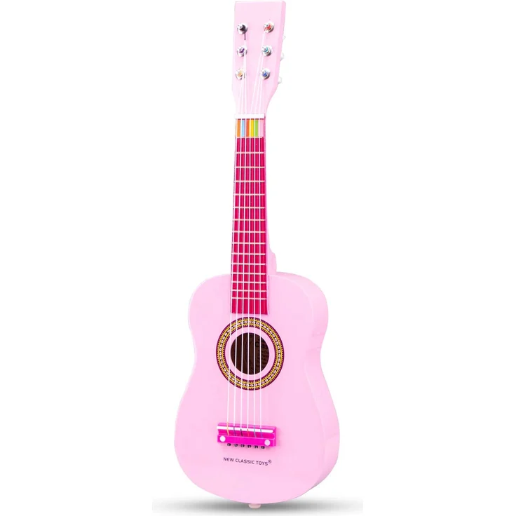 New Classic Toys - 10345 - Musikinstrument - Spielzeug Holzgitarre - Rosa – Bild 7