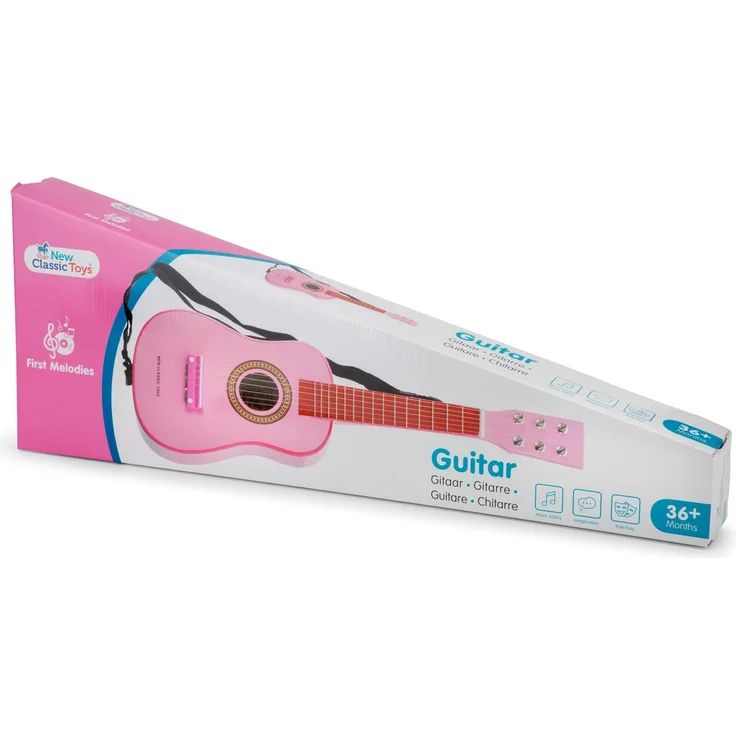 New Classic Toys - 10345 - Musikinstrument - Spielzeug Holzgitarre - Rosa – Bild 8