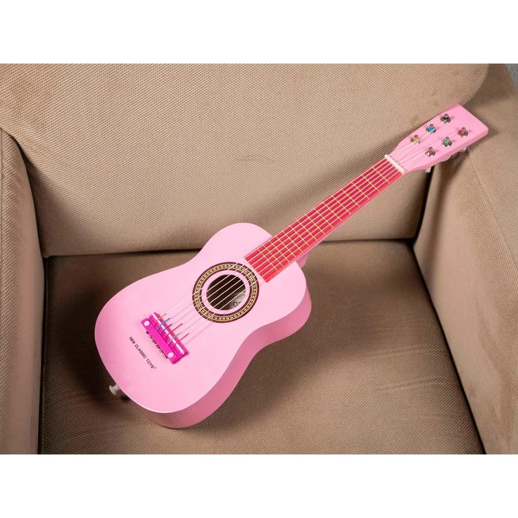 New Classic Toys - 10345 - Musikinstrument - Spielzeug Holzgitarre - Rosa – Bild 4