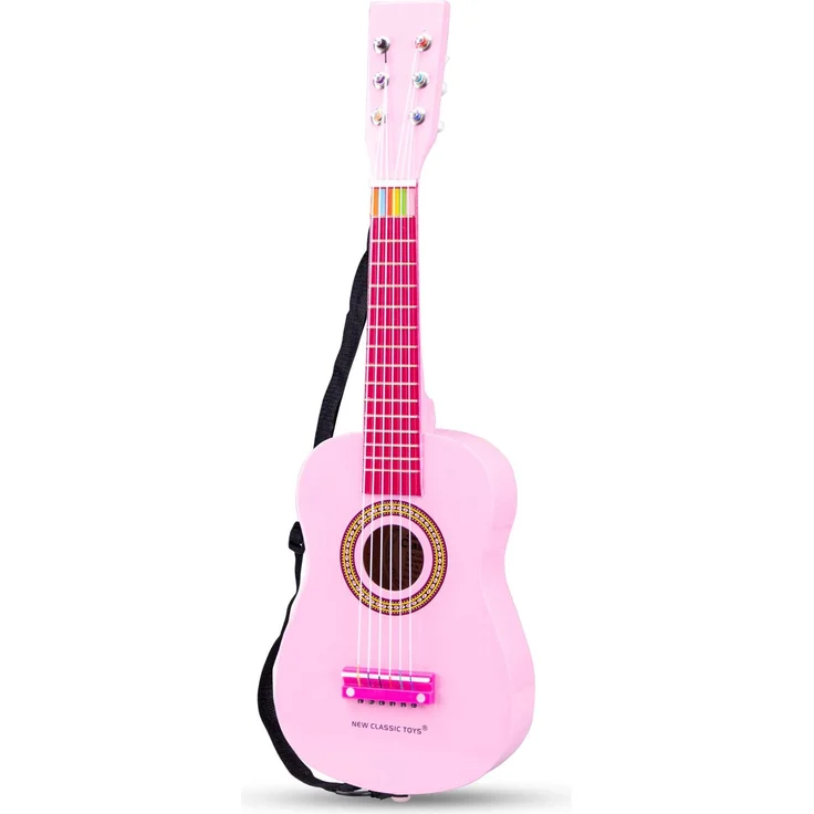 New Classic Toys - 10345 - Musikinstrument - Spielzeug Holzgitarre - Rosa – Bild 2
