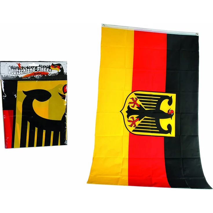 Deutschlandflagge mit Bundesadler & Metallösen