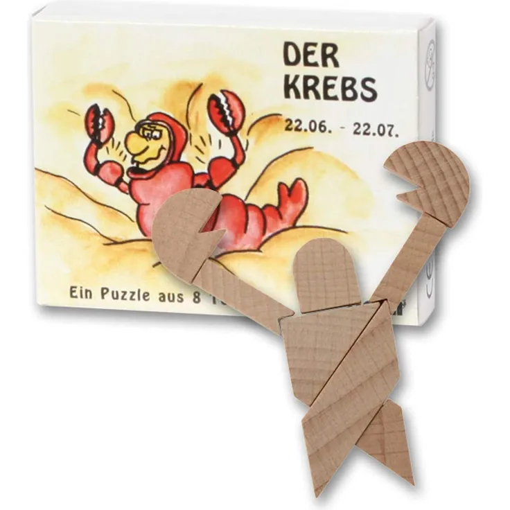 Bartl 102657 Mini-Sternzeichen-Puzzle Krebs - Holzpuzzle aus 8 Teilen