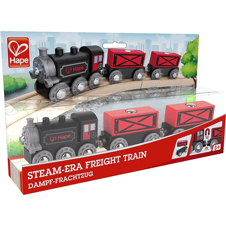Hape E3717 Kleinkindspielzeug Dampf-Frachtzug – Bild 6