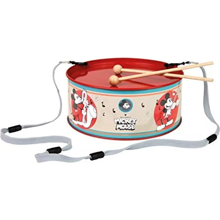 Lena 52635 Maus Blechtrommel Disney's Mickey Mouse Ø 20 cm, Kindertrommel aus Blech mit 2 Schlägel, Instrument für Kinder ab 3 Jahre, Schlaginstrument, Musikinstrument, Trommel mit Disney Motiv, Bunt