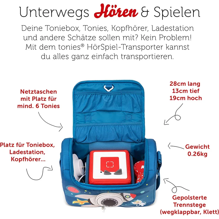 Tonies 'HörSpiel-Transporter Durch die Galaxie', zum Transport der Toniebox und der Toniefiguren – Bild 2