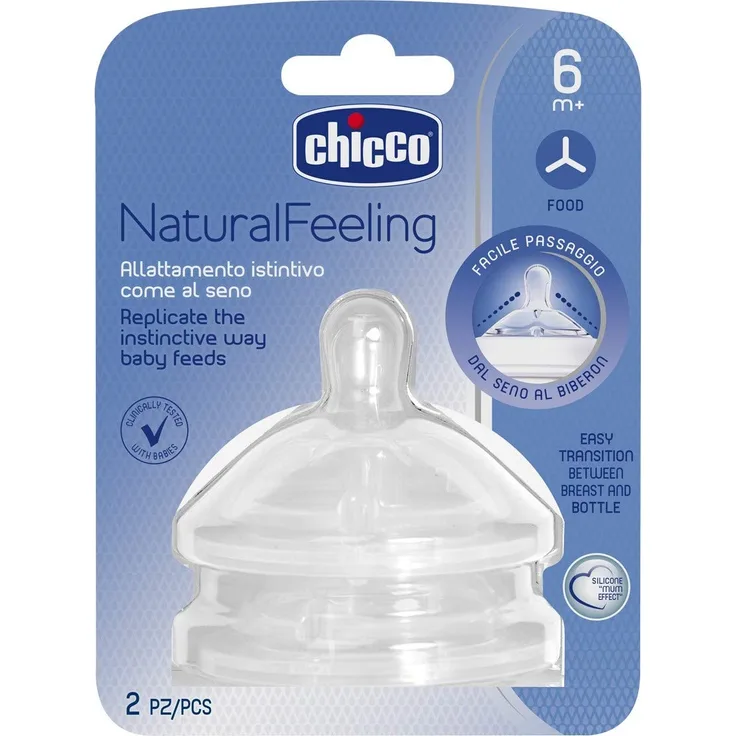Chicco Silikonsauger Step UP New 6m+ Breisauger, 2 x 2er Pack