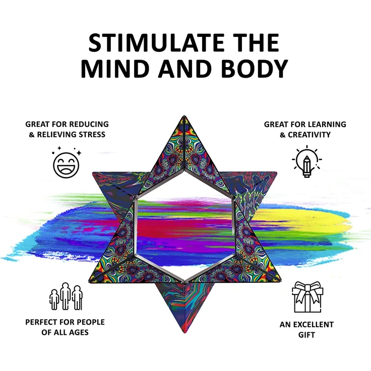SHASHIBO Formwechsel Zauberwürfel - Preisgekrönt, Patentiert - Anti Stress Spielzeug - 36 Seltenerdmagnete - 3D Infinity Cube - Shashibo Magnetwürfel in Über 70 Formen Verwandelbar (Chaos) – Bild 3