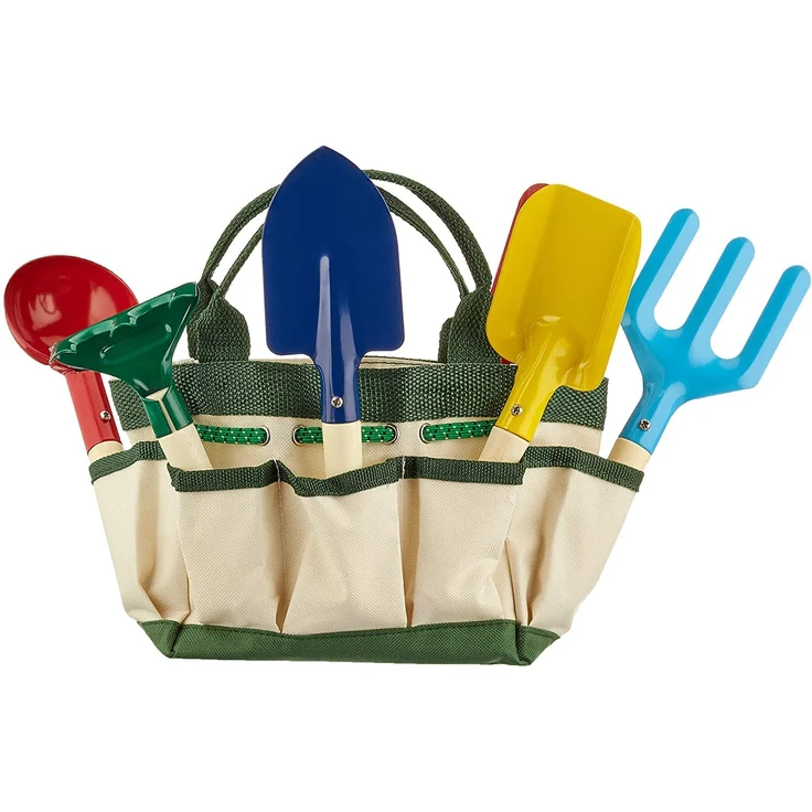 small foot 1710 Spielwerkzeuge für den Garten / Strand, 6 Werkzeuge und Gießkanne in Tragetasche, ab 3 Jahren – Bild 2