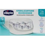 Chicco Sterilisator für die Mikrowelle, Dampfsterilisator für Babyflaschen, bis zu 5 Babyflaschen und Zubehör, weiß