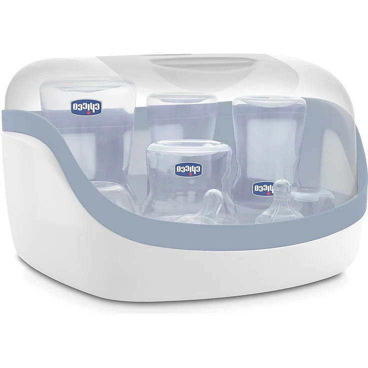 Chicco Sterilisator für die Mikrowelle, Dampfsterilisator für Babyflaschen, bis zu 5 Babyflaschen und Zubehör, weiß – Bild 3