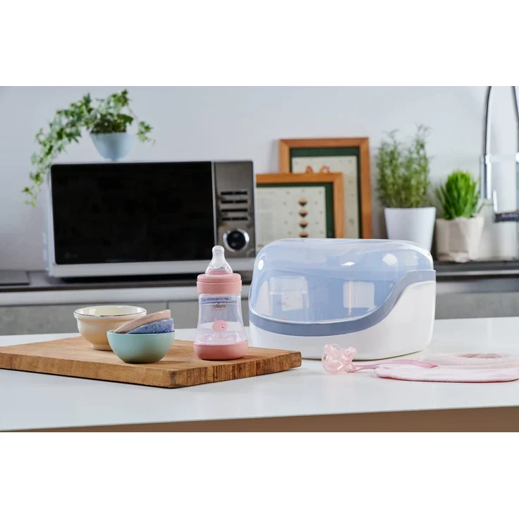 Chicco Sterilisator für die Mikrowelle, Dampfsterilisator für Babyflaschen, bis zu 5 Babyflaschen und Zubehör, weiß – Bild 7
