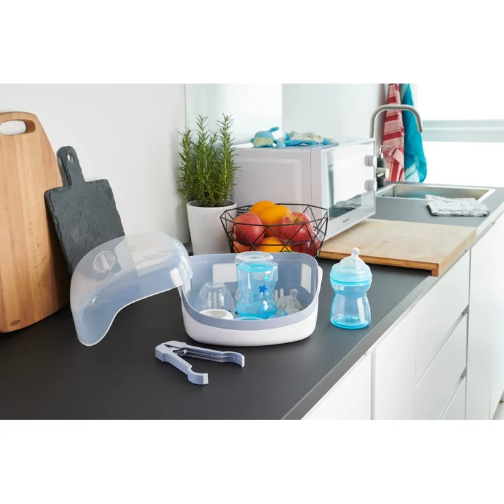 Chicco Sterilisator für die Mikrowelle, Dampfsterilisator für Babyflaschen, bis zu 5 Babyflaschen und Zubehör, weiß – Bild 4