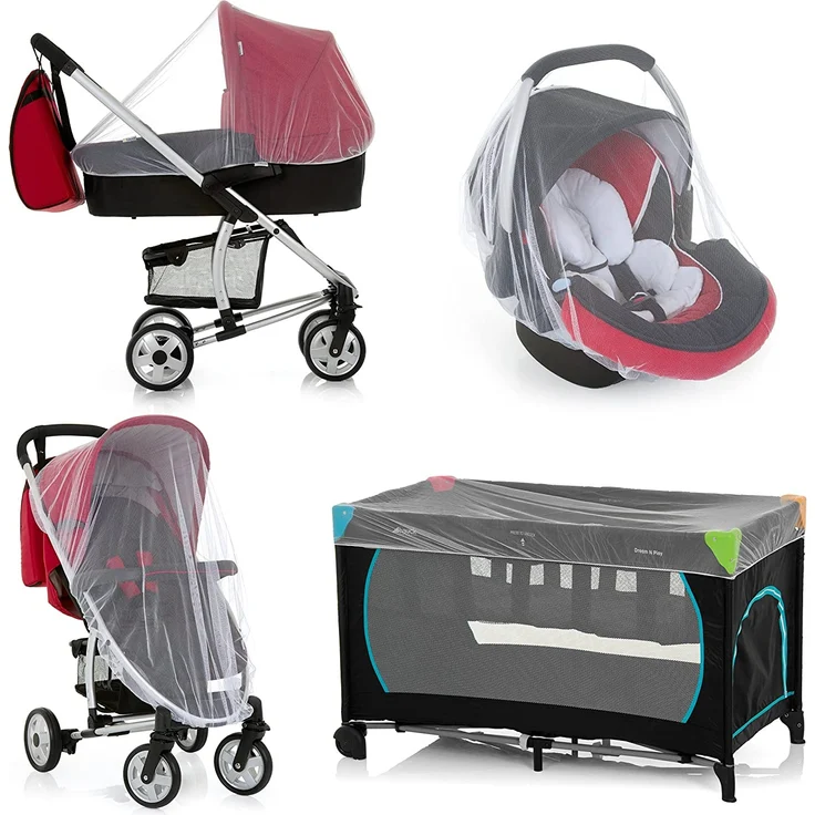 Hauck Protect Me Universal Insketenschutz, für Babyschalen, Mückennetz für Kinderwagen, Buggys und Reisebetten, Moskitonetz mit Gummizug, weiß – Bild 9
