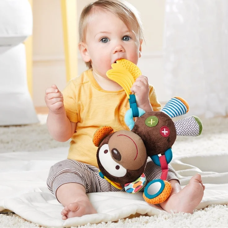 Skip Hop Bandana Buddies Aktivitätsspielzeug, Plüschtier für Babys und Kinder, mehrfarbig, Elefant – Bild 11