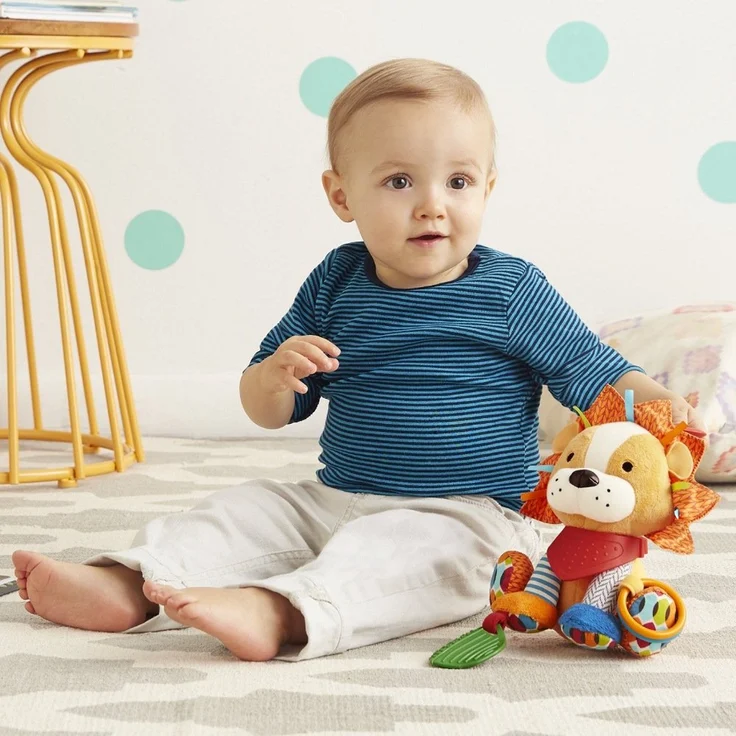 Skip Hop Bandana Buddies Aktivitätsspielzeug, Plüschtier für Babys und Kinder, mehrfarbig, Elefant – Bild 6