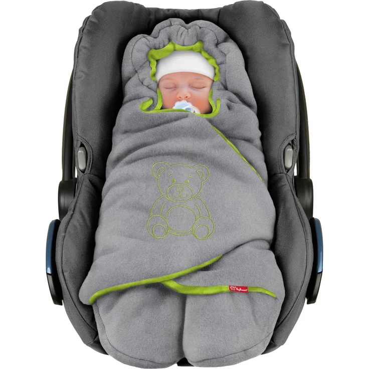 ByBoom Baby Winter-Einschlagdecke"Das Original mit dem Bären", Universal für Babyschale, Autositz, z. B. für Maxi-Cosi, Römer, für Kinderwagen, Buggy oder Babybett – Bild 1