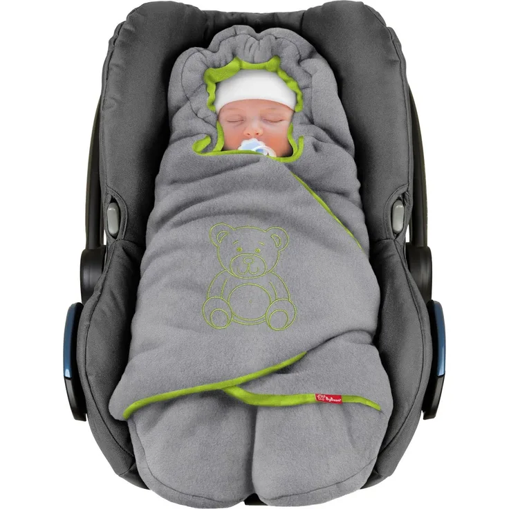 ByBoom Baby Winter-Einschlagdecke"Das Original mit dem Bären", Universal für Babyschale, Autositz, z. B. für Maxi-Cosi, Römer, für Kinderwagen, Buggy oder Babybett