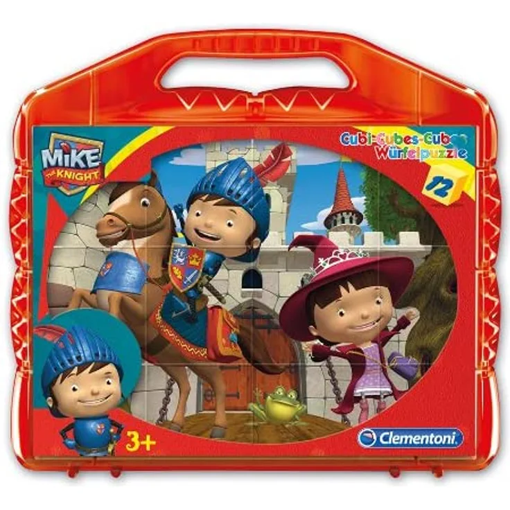 Clementoni 41175.7 - Würfelpuzzle Mike der Ritter, 12-er Set