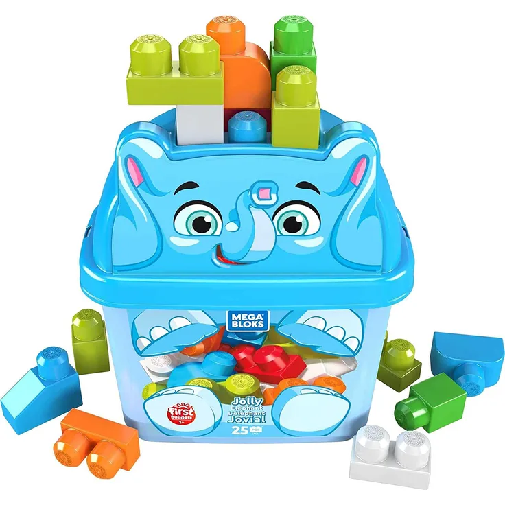 Mega Bloks GPG21 - Mega Bloks Elefant Bausteinbox (25 Teile), Spielzeug ab 1 Jahren