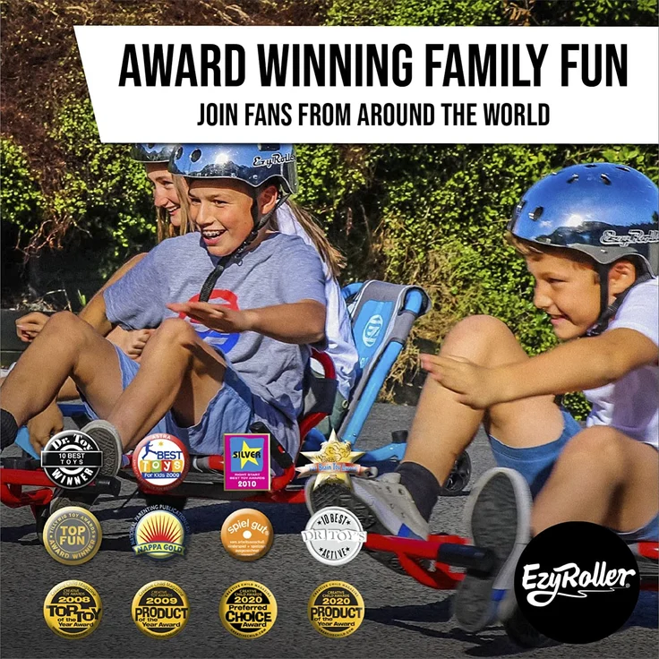 EzyRoller Drifter X Trike Dreirad Drift Kinderfahrzeug Spielgeräte für draußen Dreirad Kinder Dreiradscooter 4 - 14 Jahre rot – Bild 4