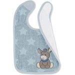 Sterntaler Plastik-Klettlätzchen Esel Emmi, Größe: 38 x 26 x 1 cm, Mittelblau