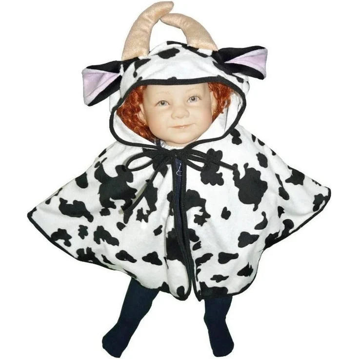 Seruna Kuh-Kostüm, J55 Gr. 74-98, als Umhang für Klein-Kinder, Babies, Kuh-Kostüme Kühe Fasching Karneval, Kleinkinder-Karnevalskostüme, Faschingskostüme, Geburtstags-Geschenk – Bild 1