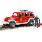 bruder 02528 Toys Jeep Wrangler Unlimited Rubicon Feuerwehr-Einsatzfahrzeug mit Feuerwehrmann