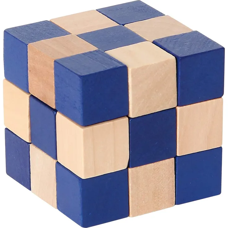Bartl 108344 Schlangenwürfel Knobelspiel 3 x 3 x 3 blau-Natur