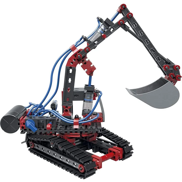 fischertechnik Pneumatic Power - der Pneumatik Spielzeug Bagger & 4 weitere Modelle von fischertechnik garantieren Spielspaß - Bergungsraupe, Stanzmaschine, Werkstattkran & Funktionsmodell -ab 8 Jahre - Preisvergleich – Bild 1